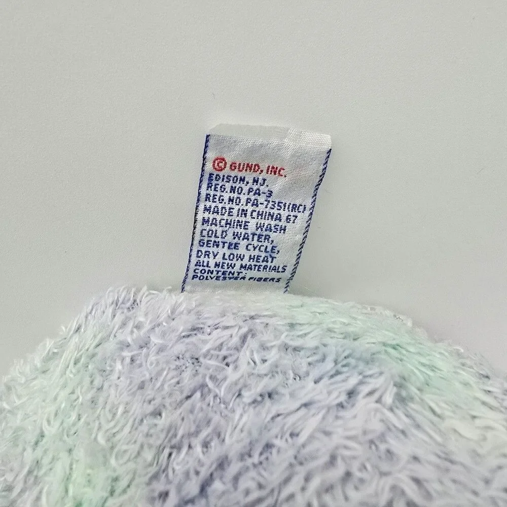 Vintage Baby Gund Speckles Hippo Plush Lavender Purple Mint Green 9